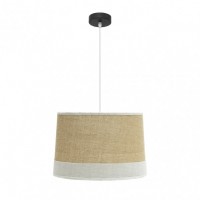Distribuidor - Lâmpadas Diversas | Colgantes Moderno | COLGANTE TIETAR 1XE27 SACO/BEIS REGX40X40 CM Ref: 186694015